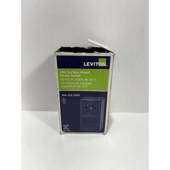 LEVITON Cat.No‎ 5054 , Black 30A ,250V Surface Mount Dryer Outlet - Picture 2 of 7